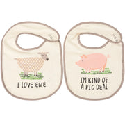 I Love Ewe Bib Set
