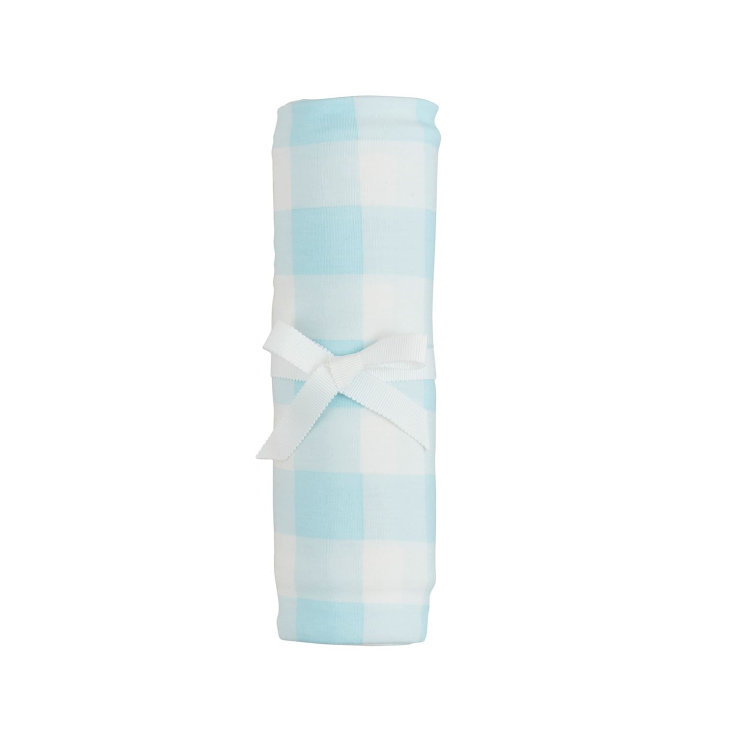 Blue Gingham Swaddle Blanket