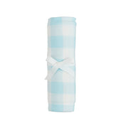 Blue Gingham Swaddle Blanket