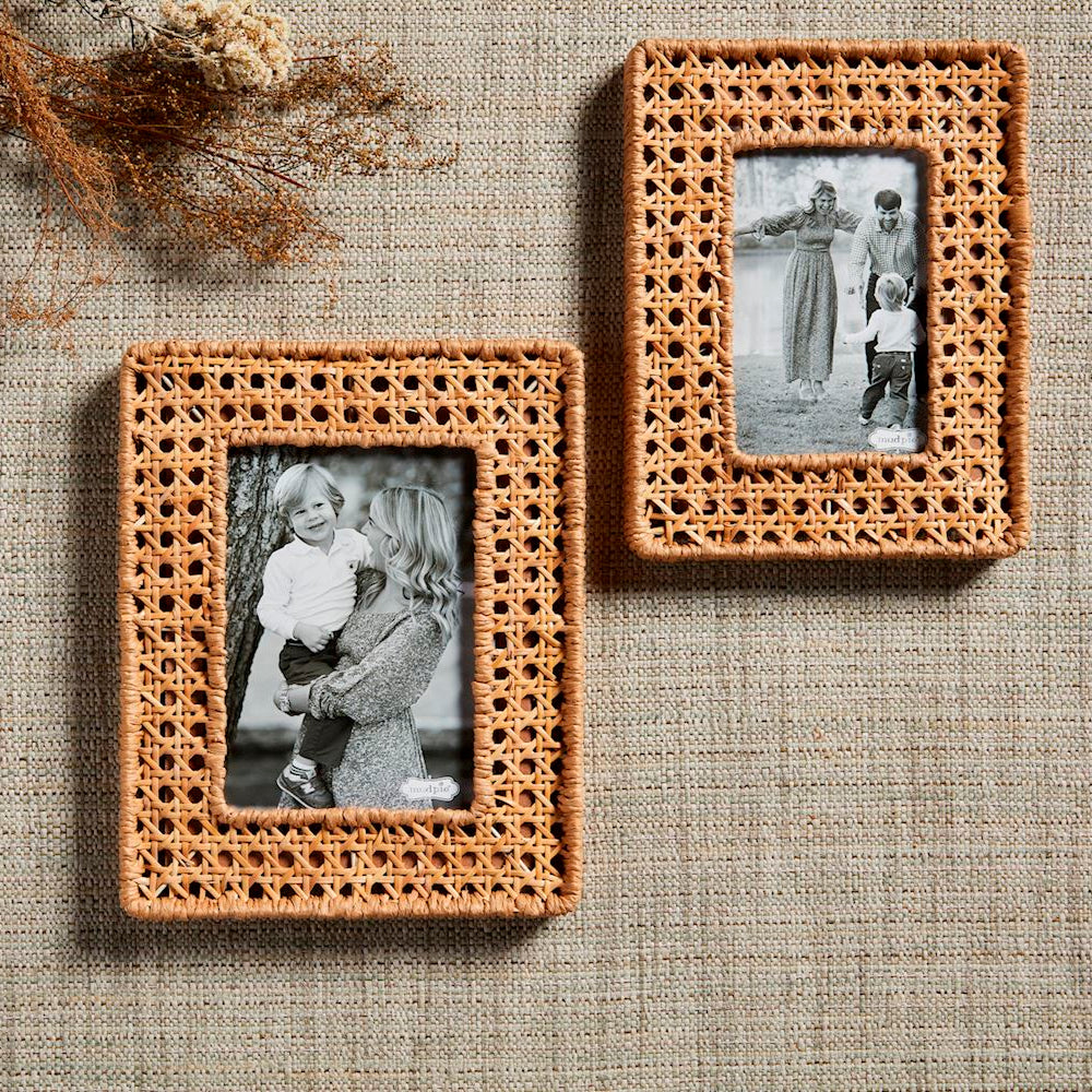 Woven Cane Photo Frame