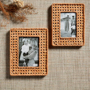 Woven Cane Photo Frame