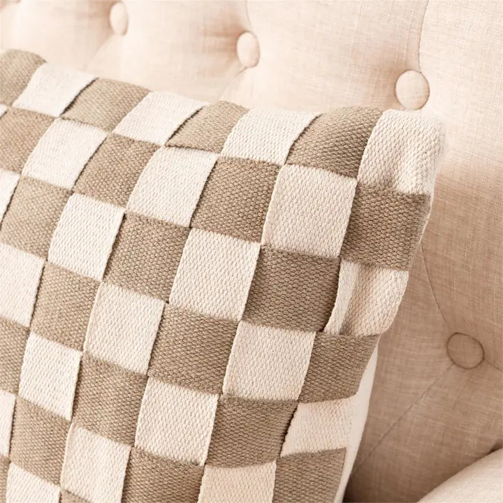 Woven Check Lumbar Pillow