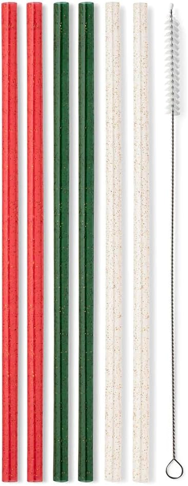 Christmas Glitter Straw Set
