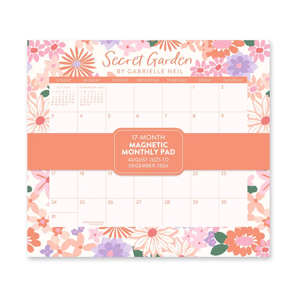 2026 Secret Garden Magnetic Monthly Pad