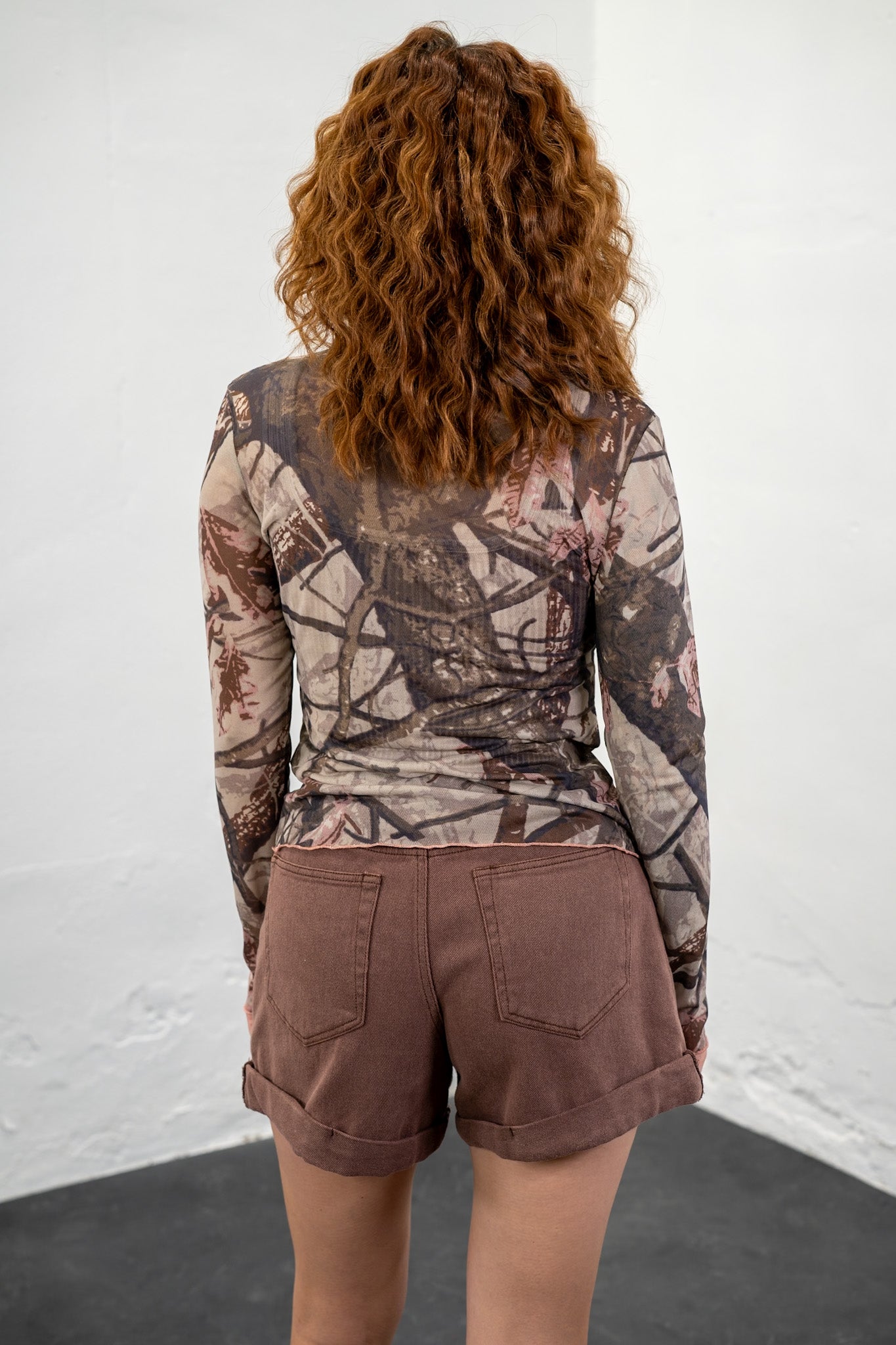 Hidden In Style Mesh Camo Top