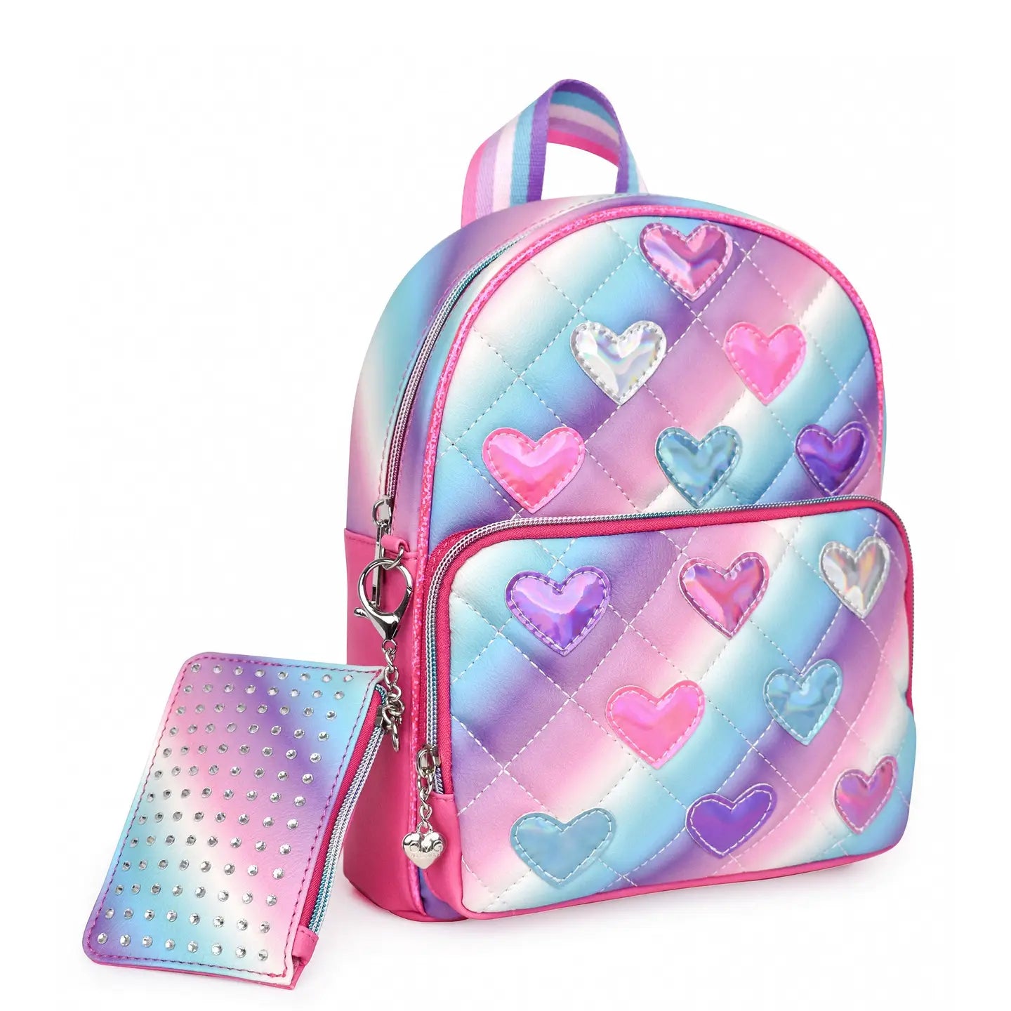 Metallic Heart Backpack Set