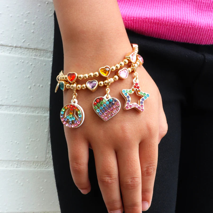 Rainbow Sparkle Heart Charm