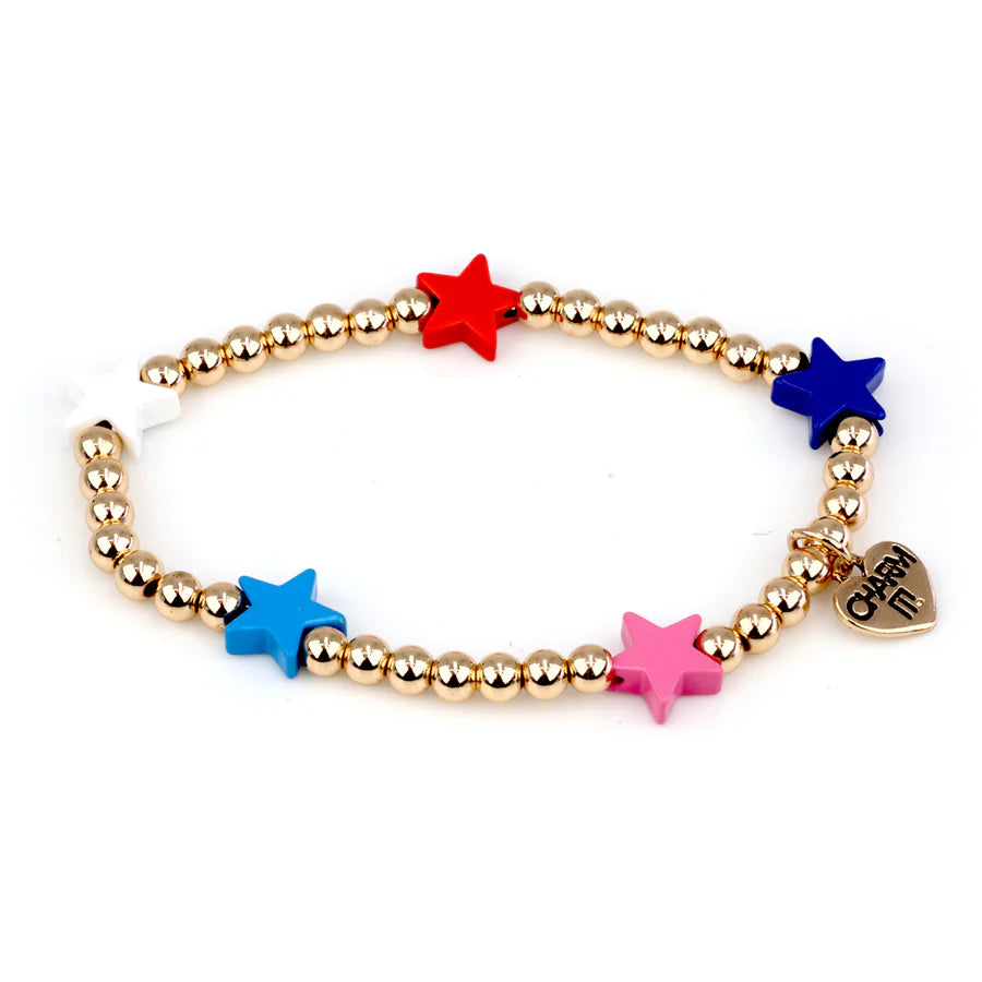 Patriotic Stretch Bead Bracelet