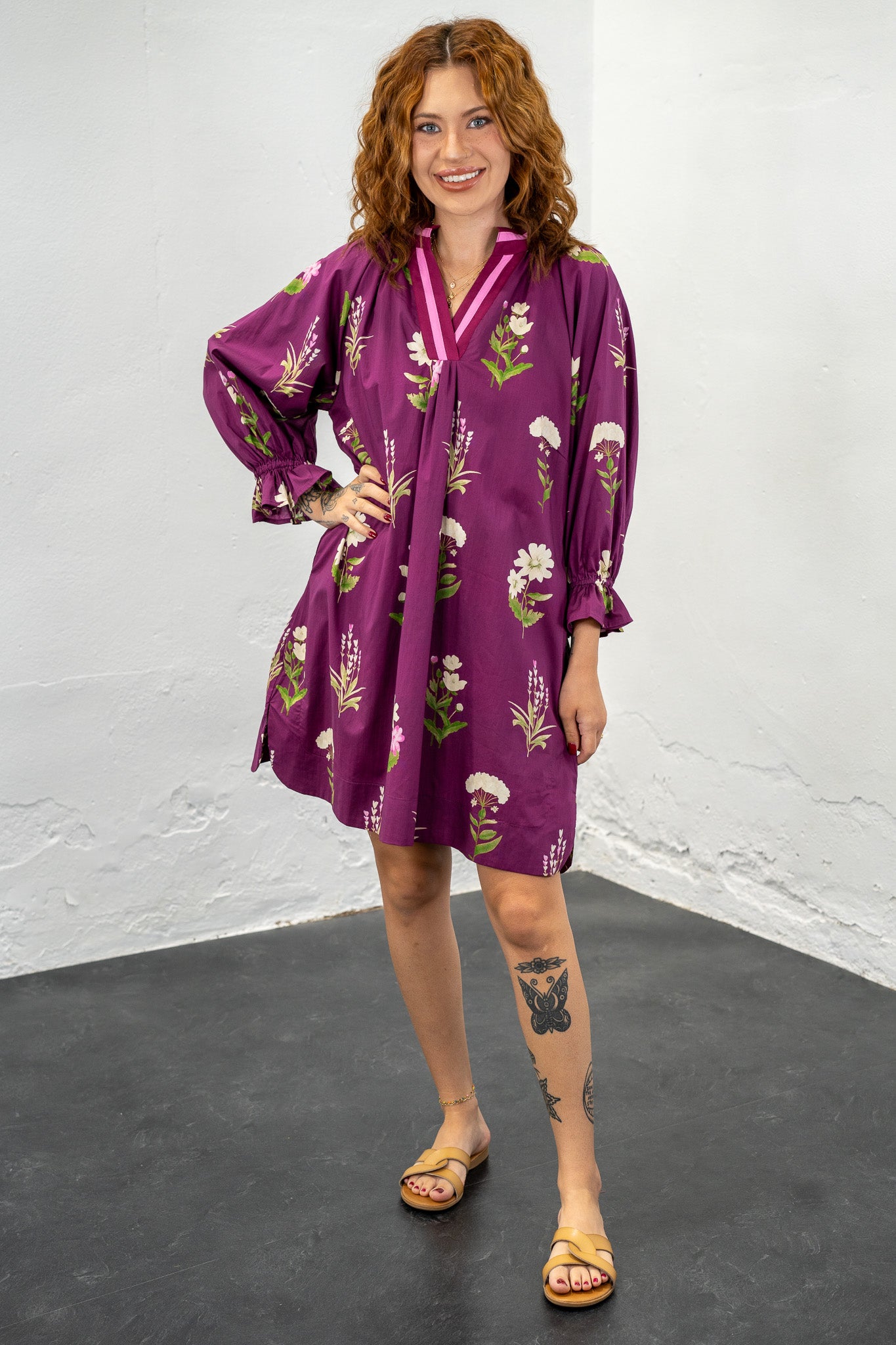 Gabriella Plum Floral Dress
