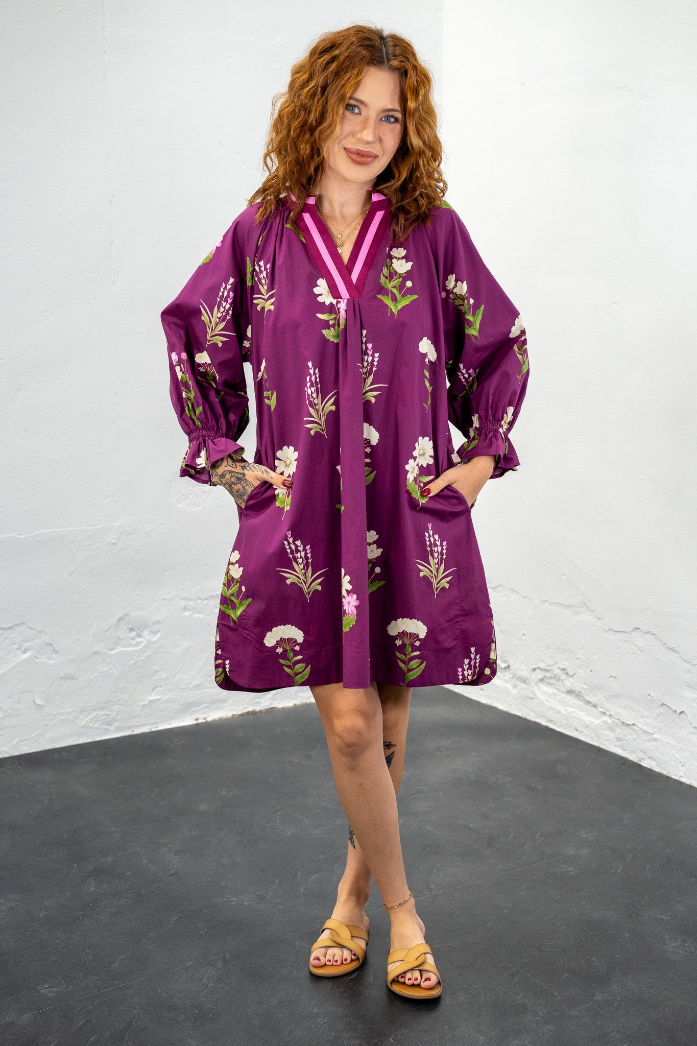 Gabriella Plum Floral Dress