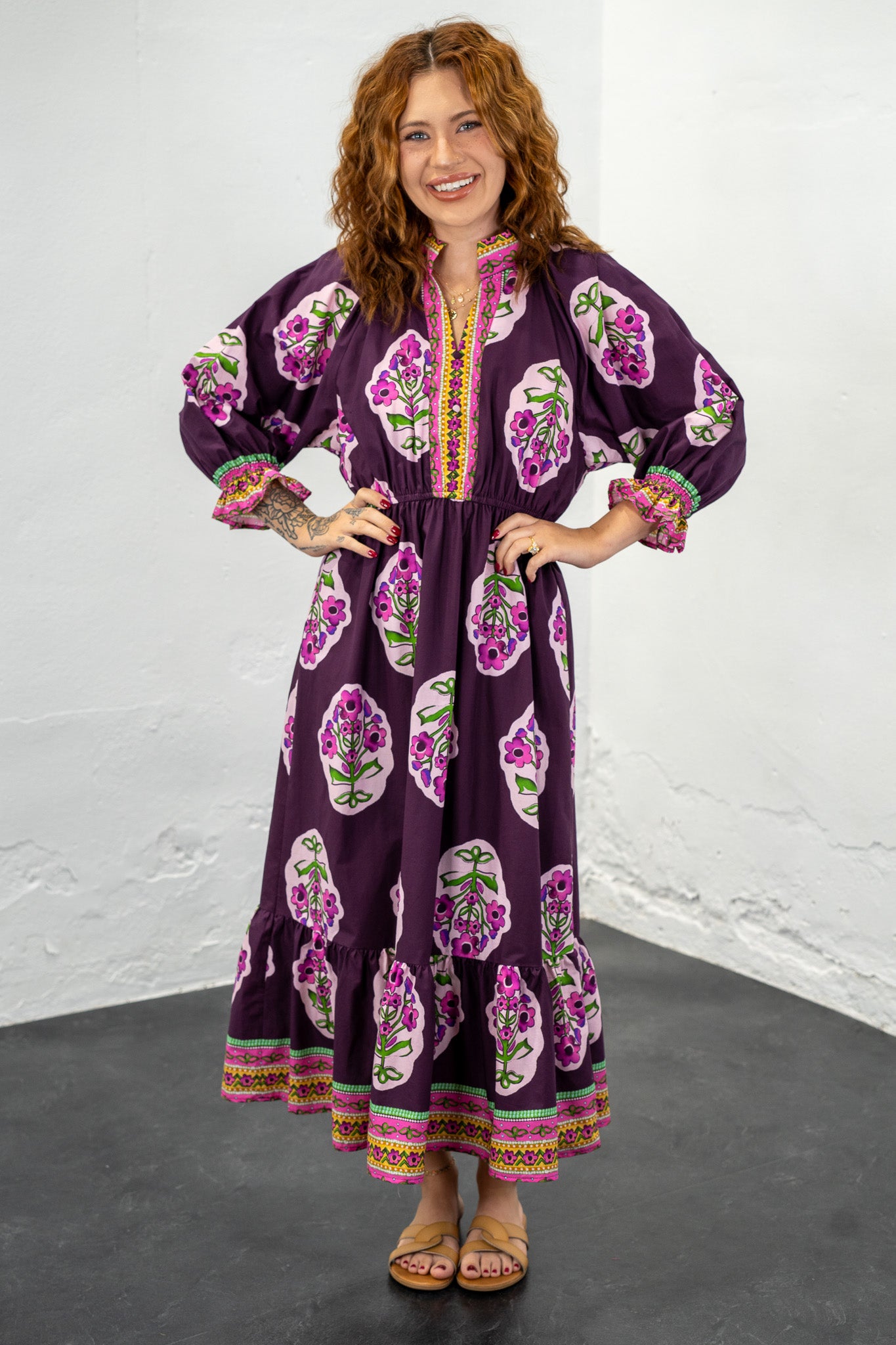 Jalisa Plum Floral Dress
