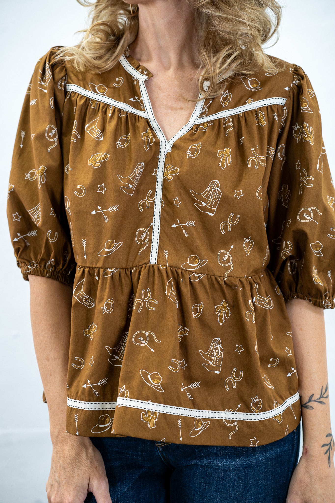 Maverick Western Motif Top