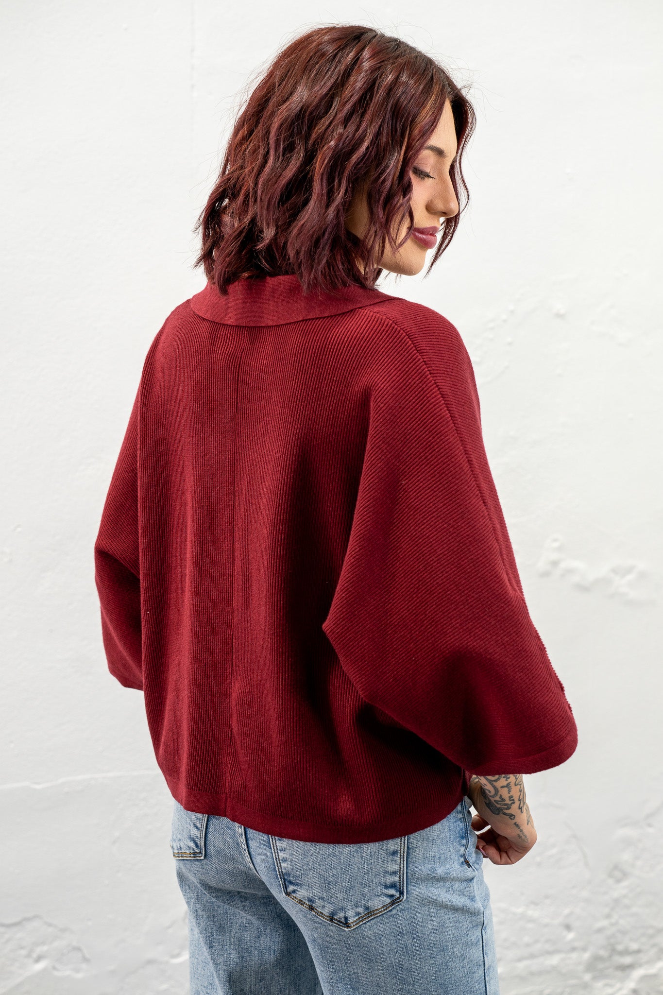 Madelyn Burgundy Knit Top