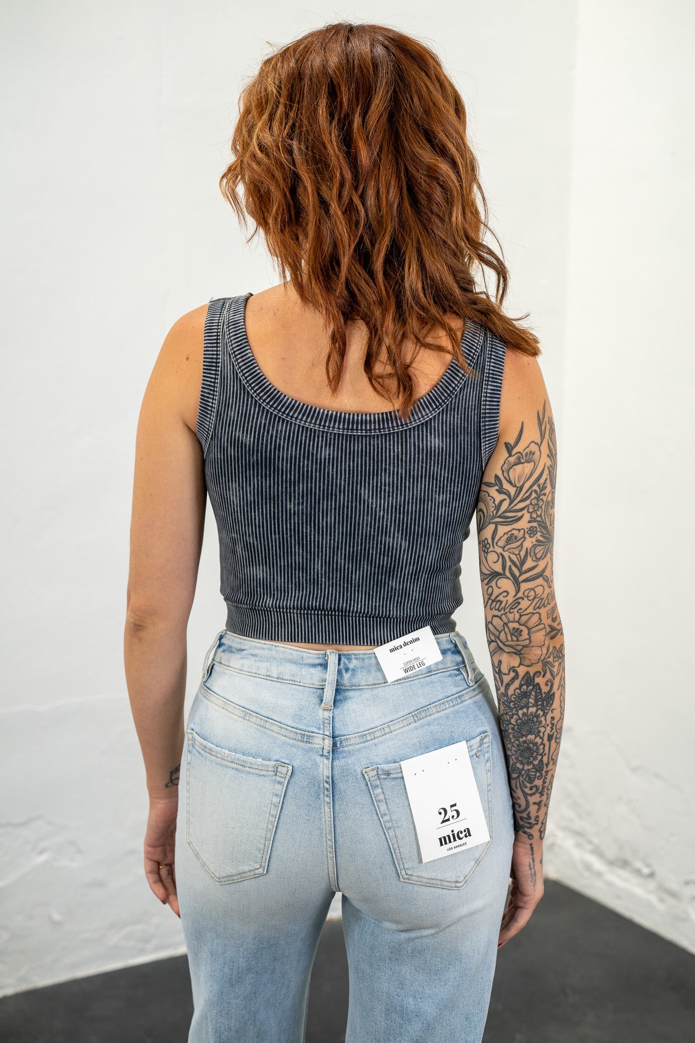 Britt Ash Black Ribbed Crop Top