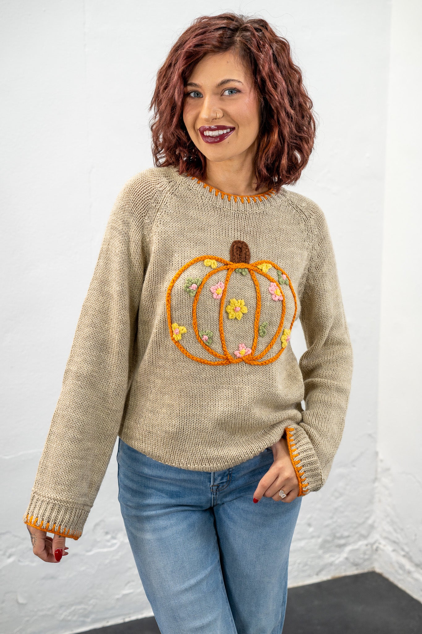 Fall Feels Pumpkin Sweater