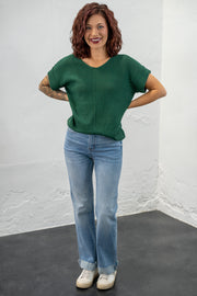 Kayla Dark Green Knit Top