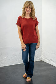 Kayla Fired Brick Knit Top