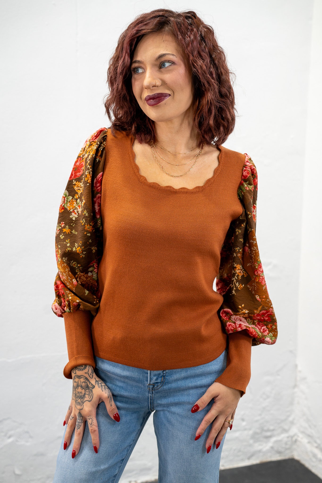 Elise Floral Sleeve Top