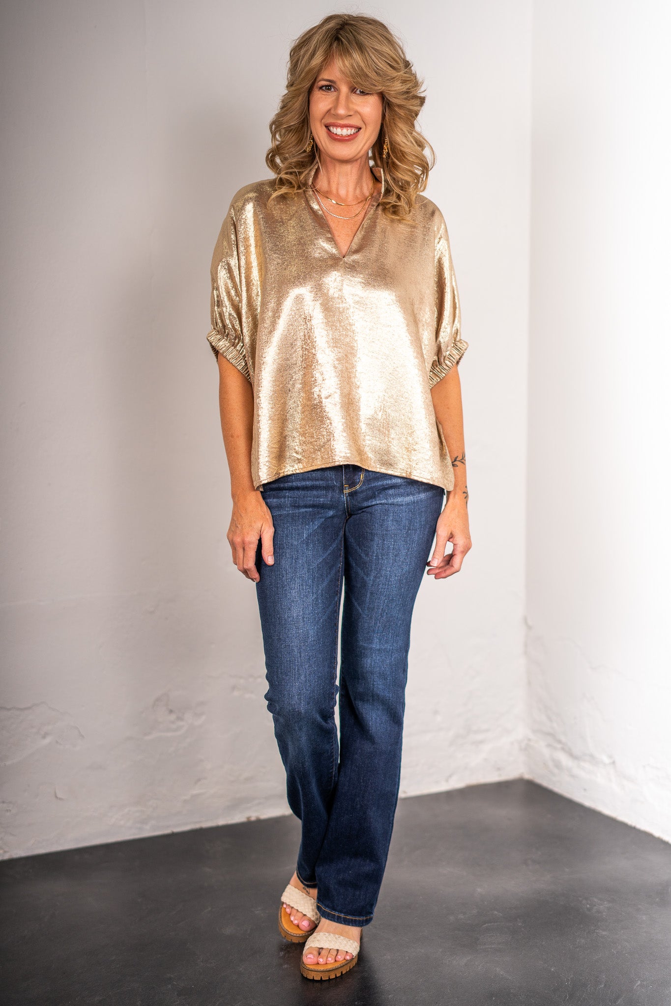 Electra Gold Metallic Top