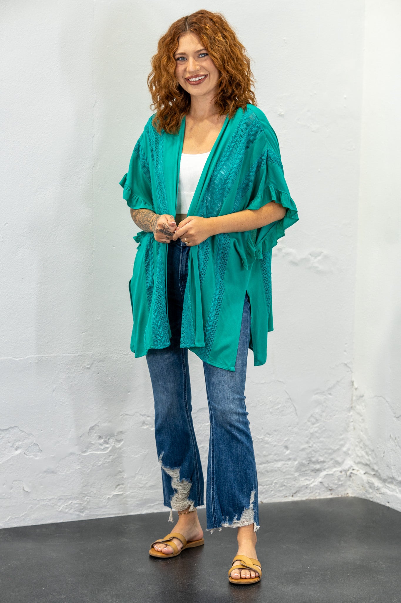 Comfort Cove Teal Kimono