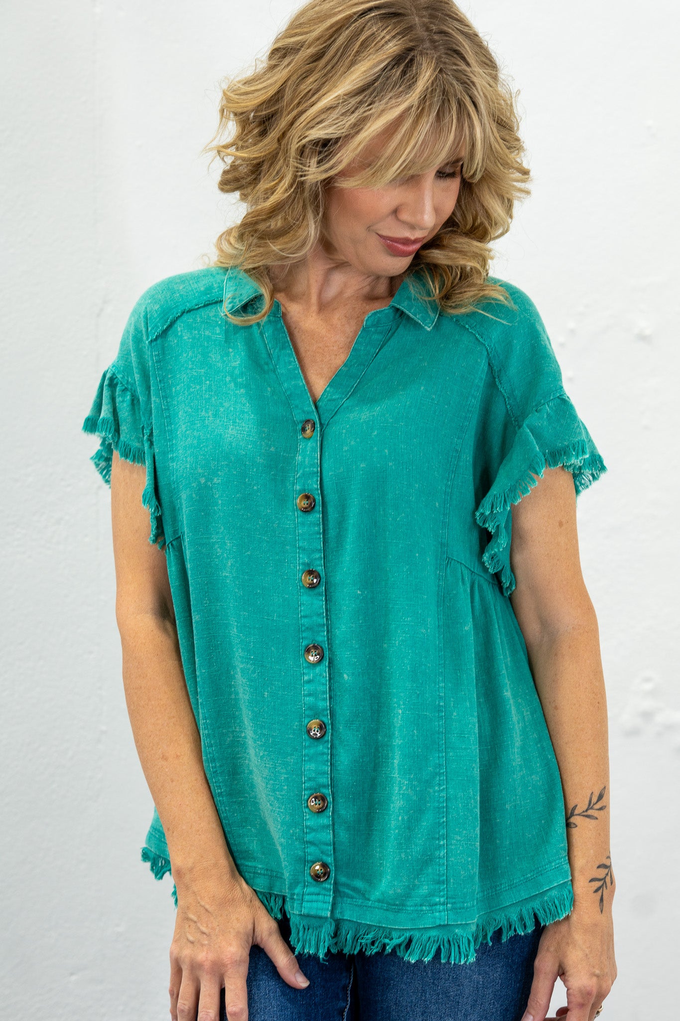 Calm & Collected Teal Top