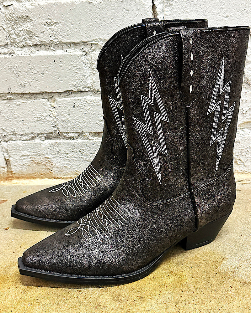 Bowie Metallic Booties