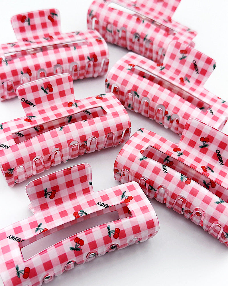 Cherry Checker Hair Clip