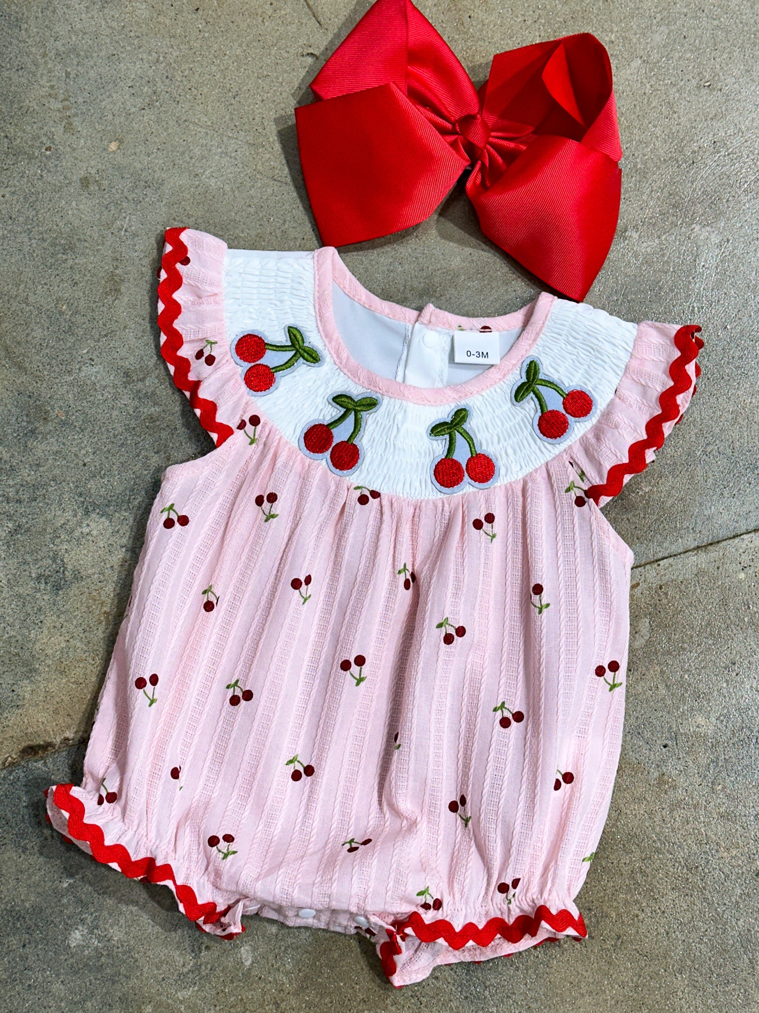 Cherry Blossoms Ric-Rac Onesie
