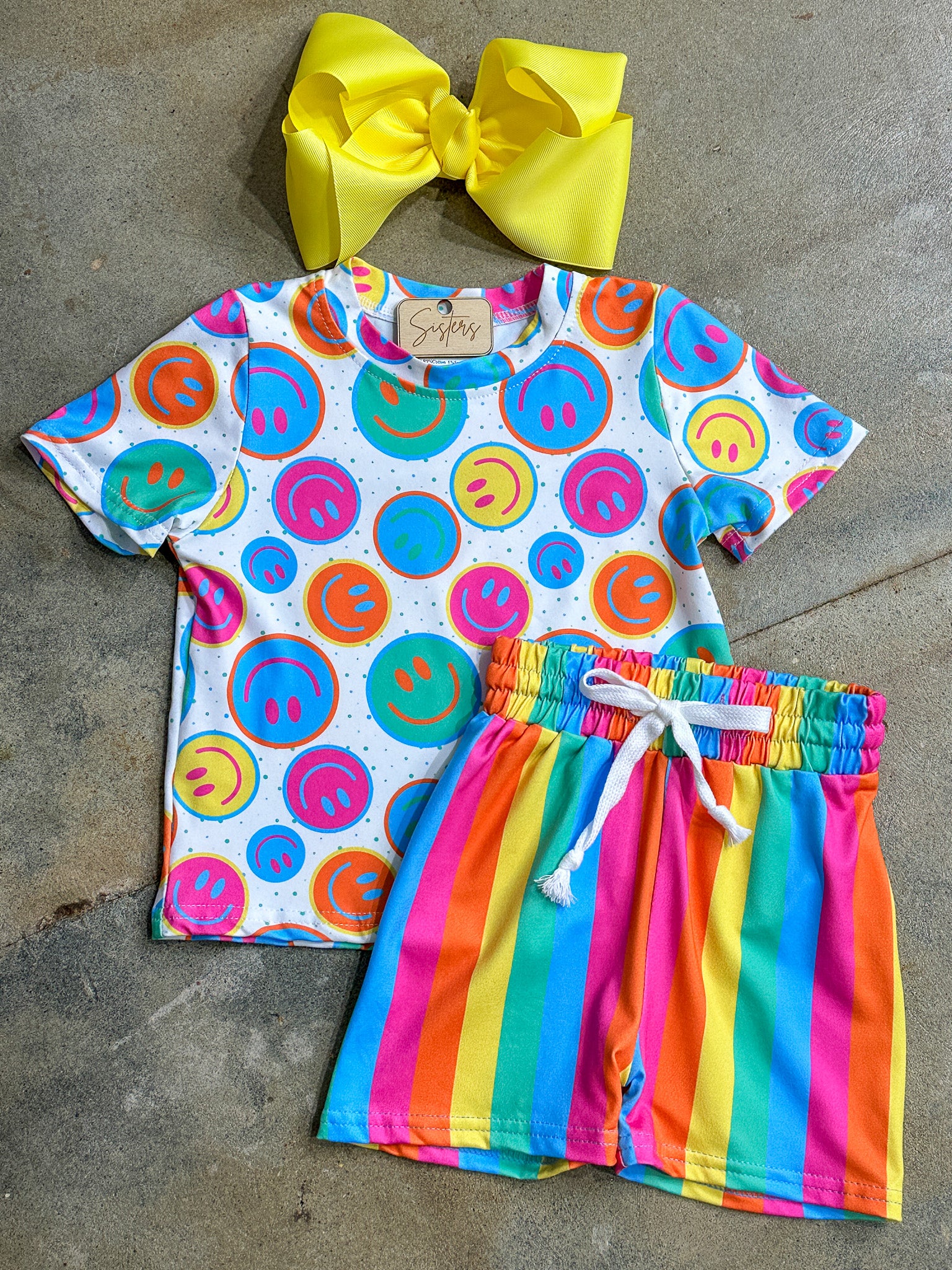 Sunshine Smiley Short Set