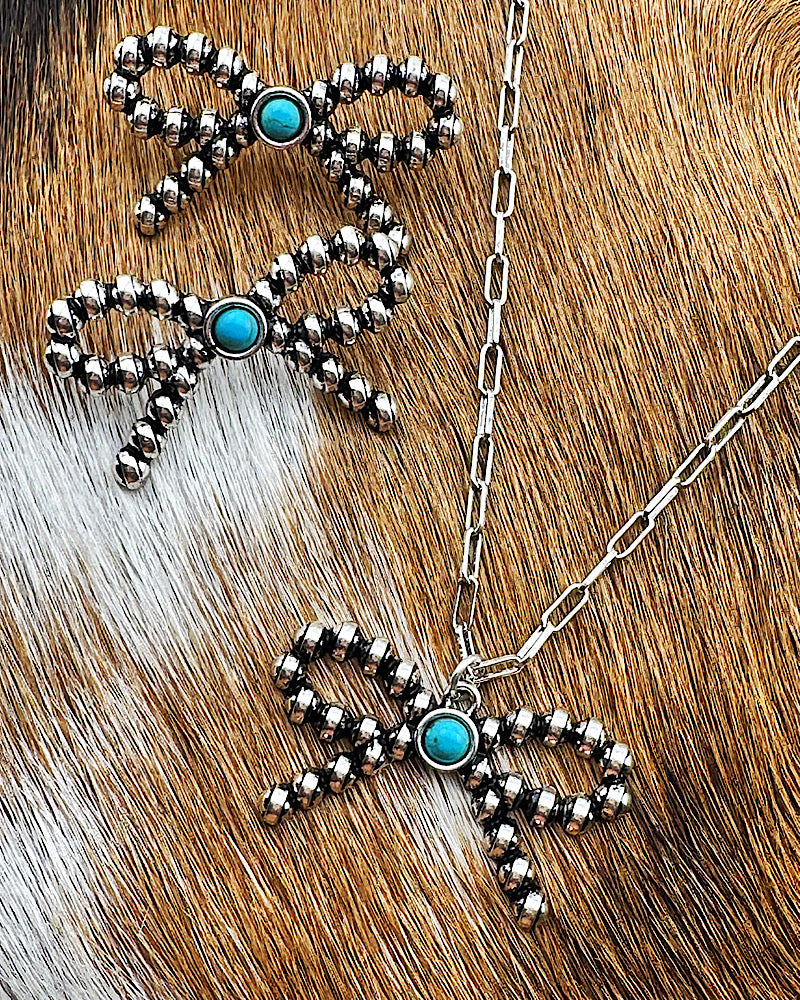 Belle Turquoise Bow Necklace