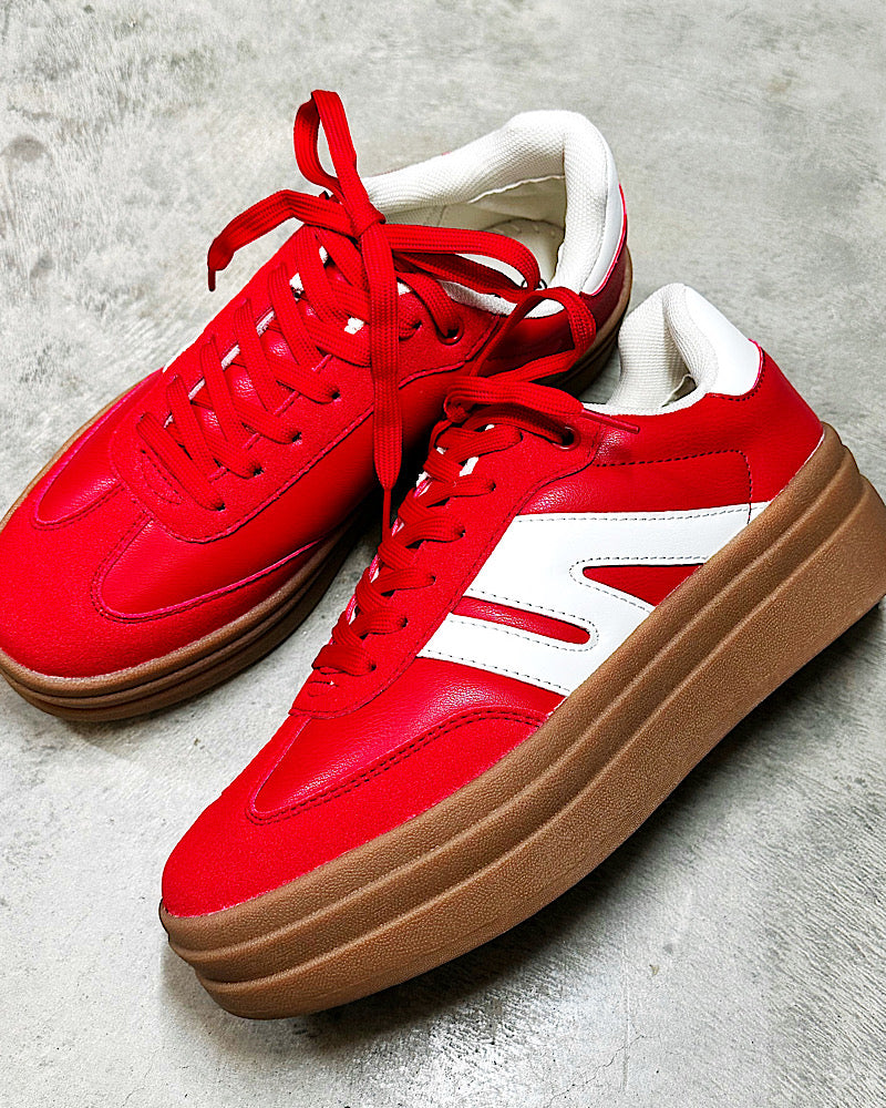 Time To Go Red Platform Sneakers