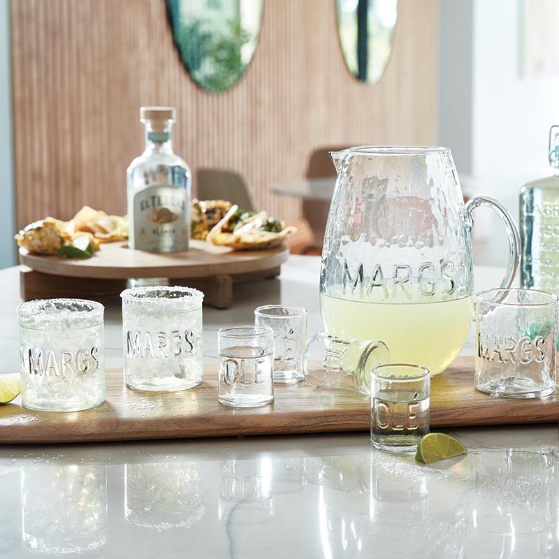 4pc Margs Hammered Glasses