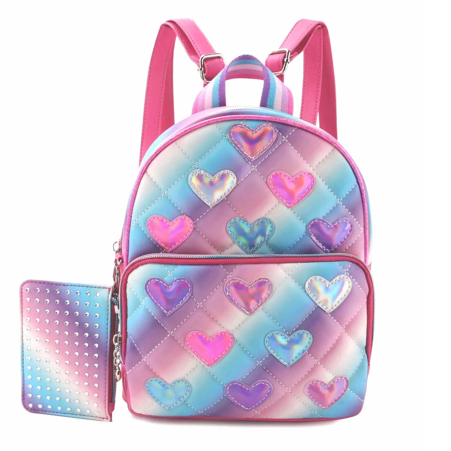 Metallic Heart Backpack Set