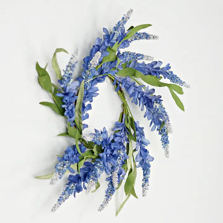 16in Wreath-Blue Bonnet Flowers with Heather