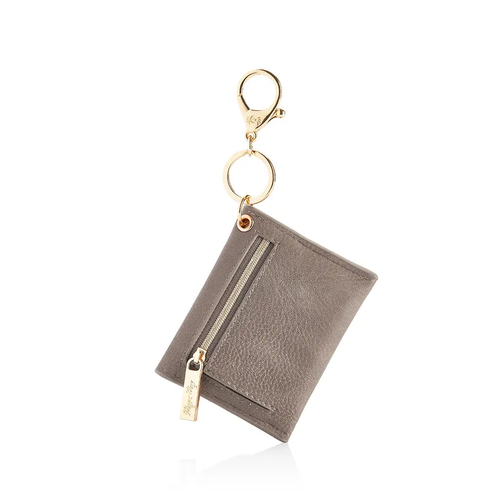 Taupe Itzy Mini Wallet™ Card Holder & Key Chain Charm