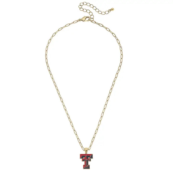 Red Raiders Enamel Pendant Necklace
