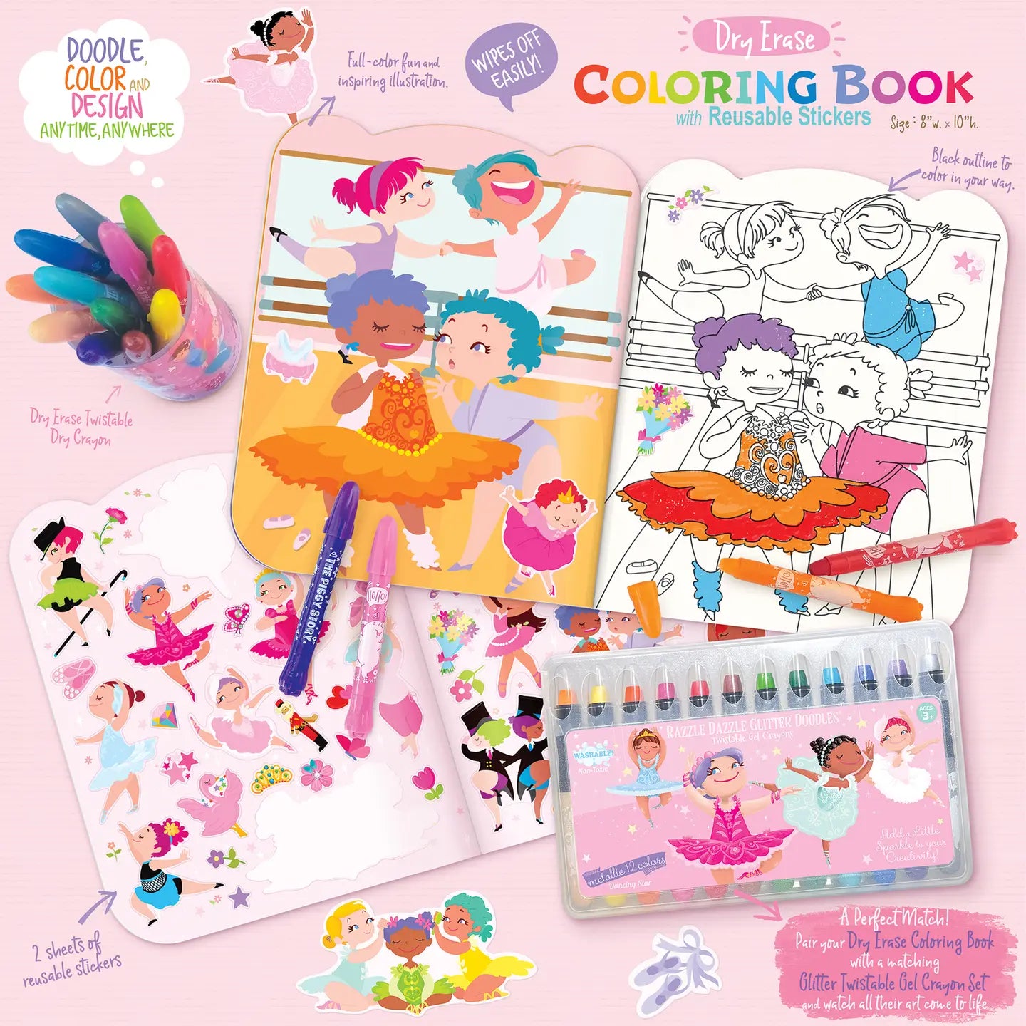 Ballet Dry Erase Sticker Coloring Book