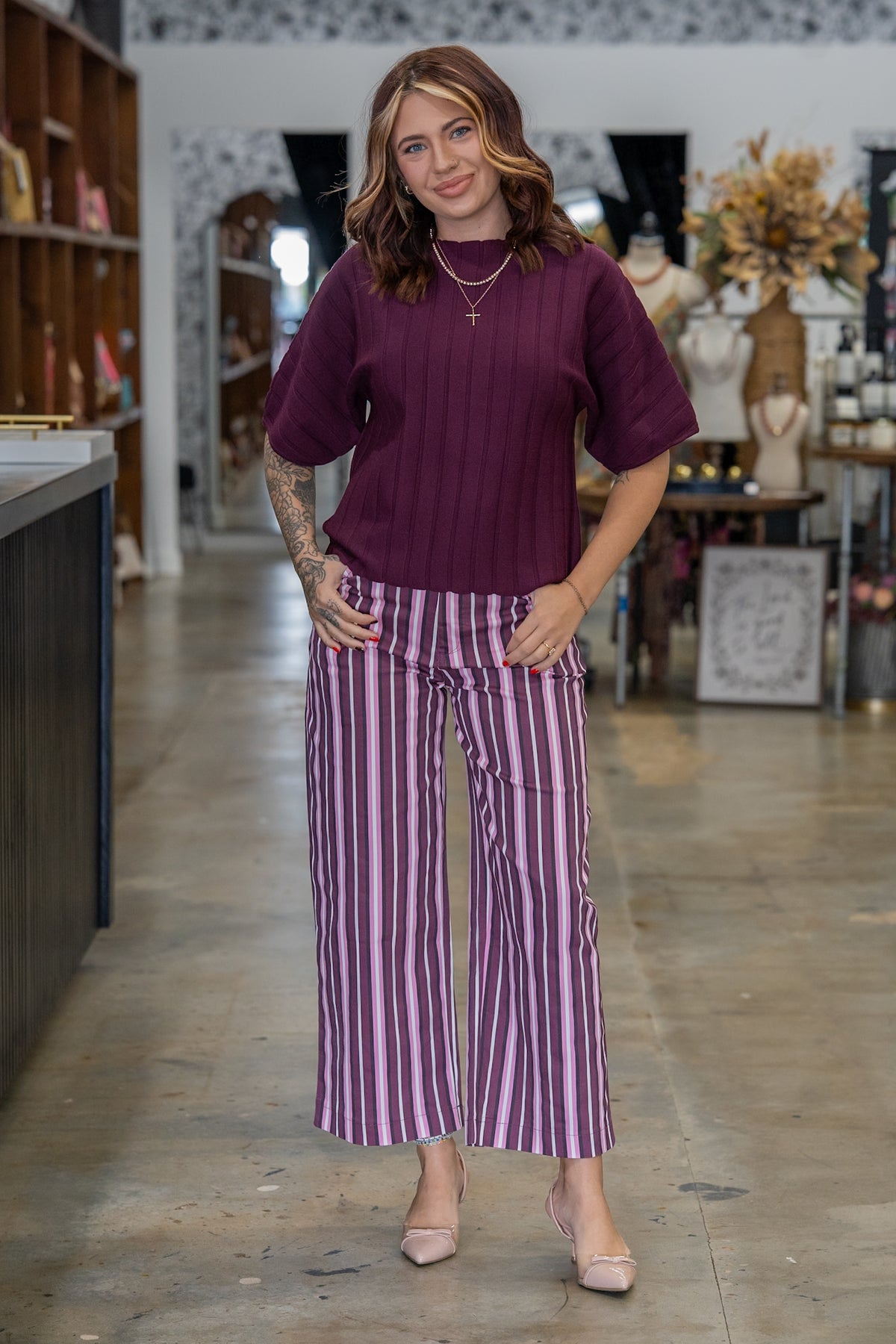 Brielle Deep Maroon Top
