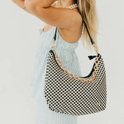 Sienna Black Check Shoulder Bag