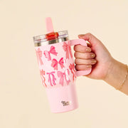 Blushing Bows 20oz Flip Straw Tumbler