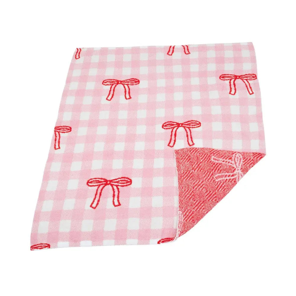 Checkered Bow Cozy Blanket