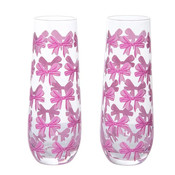 Pinki Bow Champagne Glass