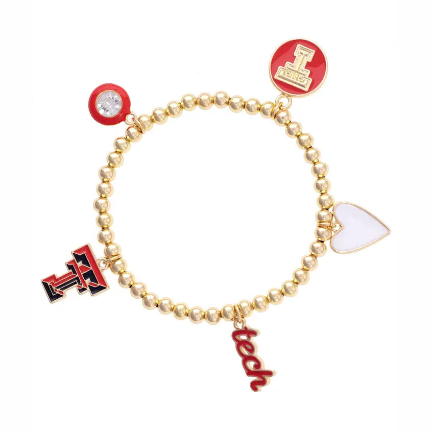 Red Raiders Enamel Icons Stretch Bracelet