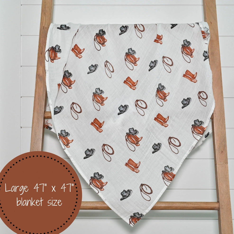 Better In Boots Muslin Swaddle