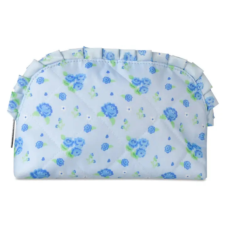 Blue Floral Cosmetic Bag