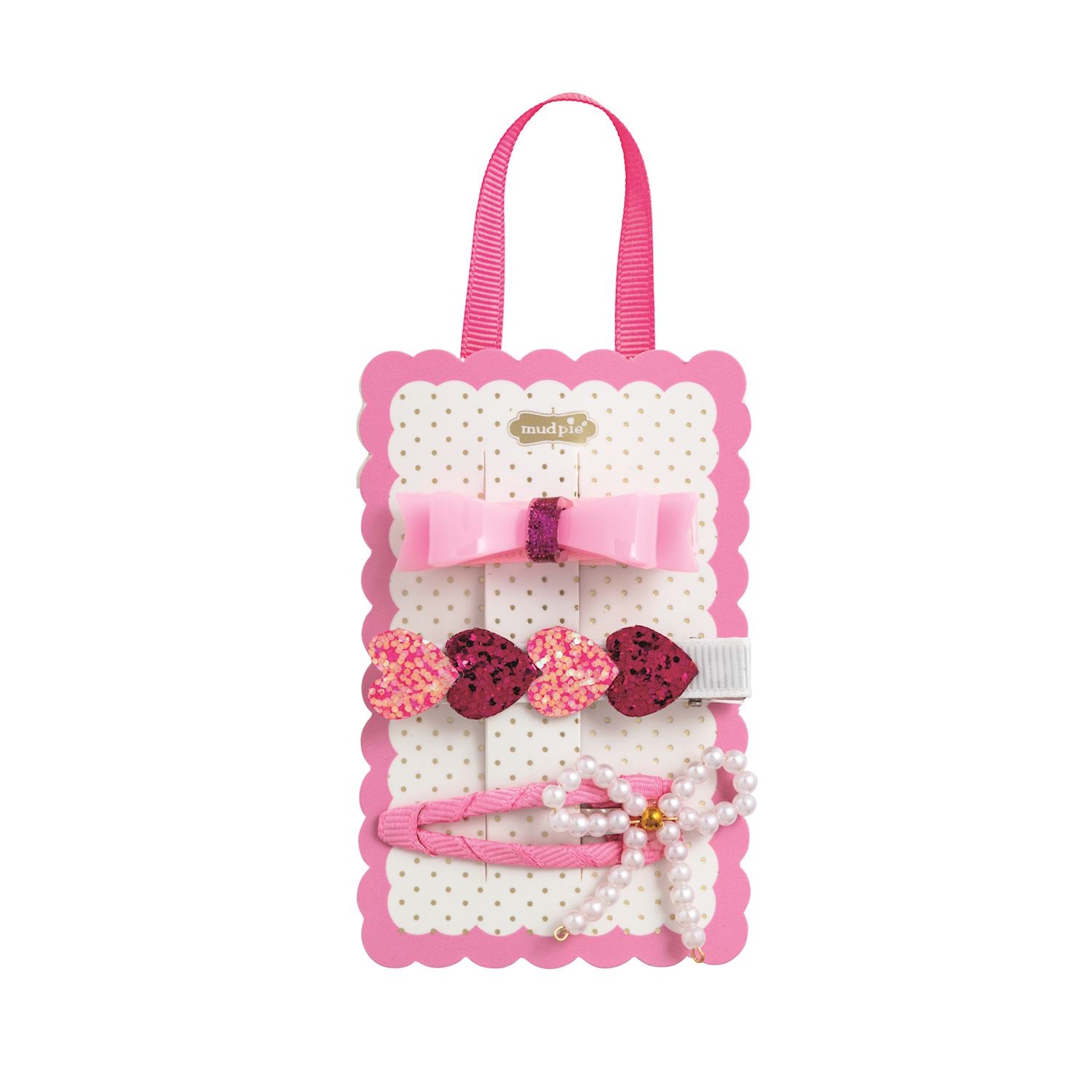 Glitter Hearts Hair Clip Set