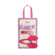Jeweled Hearts Hair Clip Set