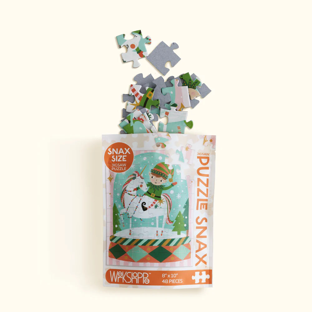 Magic Snow Globe | 48 Piece Holiday Puzzle Snax