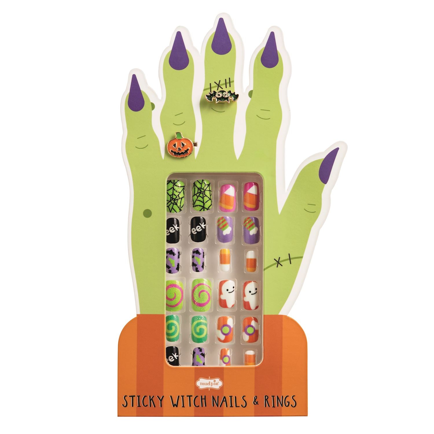 Orange Halloween Ring & Nail Set