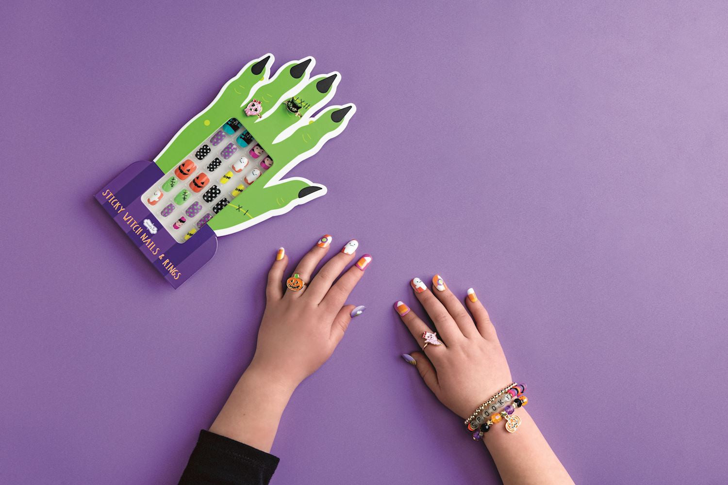 Orange Halloween Ring & Nail Set